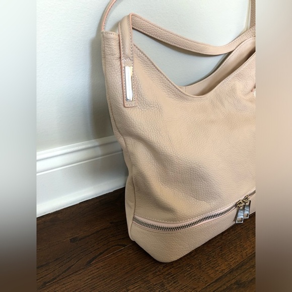 Vera Pelle Luisa Peachy Pink Genuine Italian Soft Leather Large Shoulder Bag - Picture 2 of 16